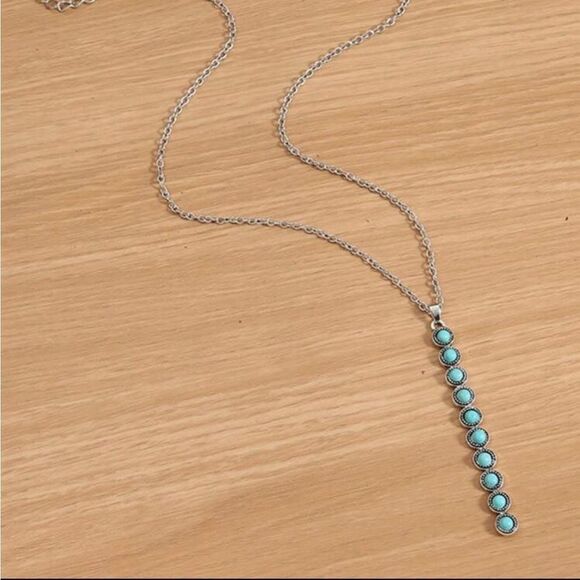 Fake Turquoise Pendant Necklace western style - Picture 4 of 9
